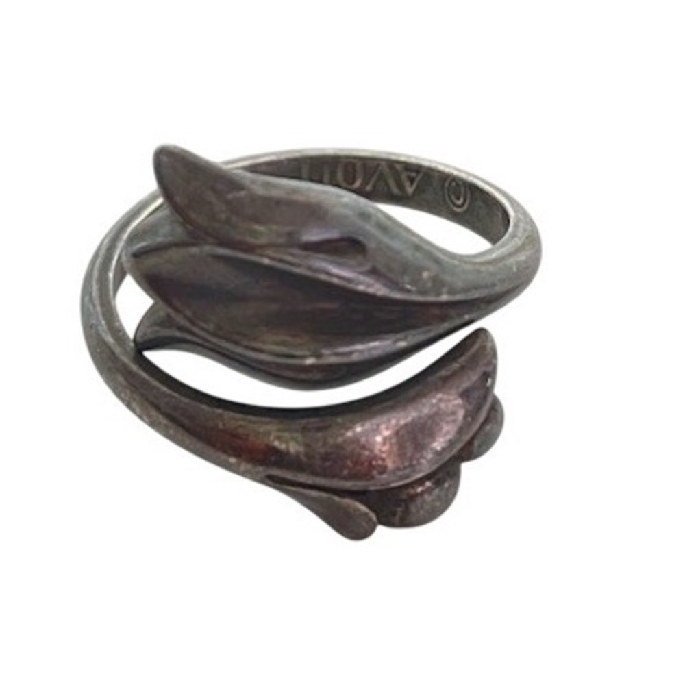 VINTAGE BEAUTIFUL STERLING SILVER  AVON TULIP RING SIZE 6.5